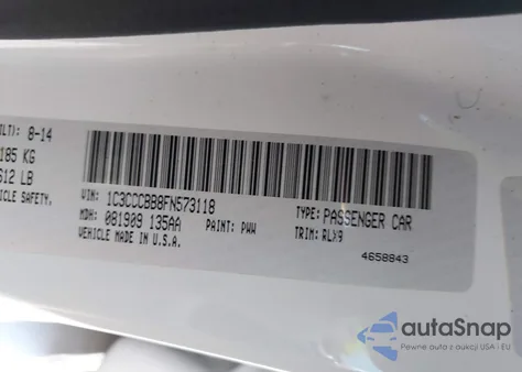 2015 Chrysler 200 S из США, поврежденный, VIN 1C3CCCBB8FN573118